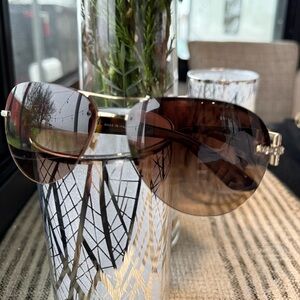 Versace Tortoiseshell Aviator Sunglasses